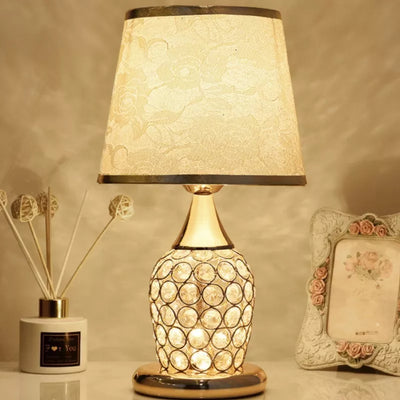 European-Style Crystal Table Lamp Ins Simple Modern Bedroom